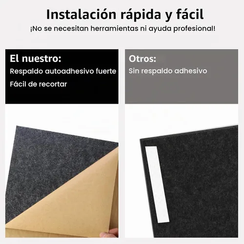Vista 4 de Paneles de pared acústicos Durbles - Azulejos de cancelación de ruido para estudio en casa y oficina - Insonorización de calidad - Paneles de espuma
