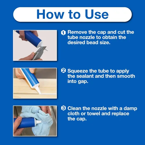 Vista 3 de GE Calafateo de silicona avanzado para cocina y baño, transparente, tubo de 2.8 onzas líquidas, 1 paquete, sellador de silicona 100% impermeable