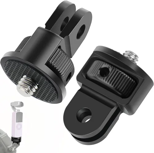 Vista 6 de Niewalda Adaptador de montaje de trípode de cámara de aluminio, 2 adaptadores de conversión ¼-20 para trípode, adecuado para GoPro