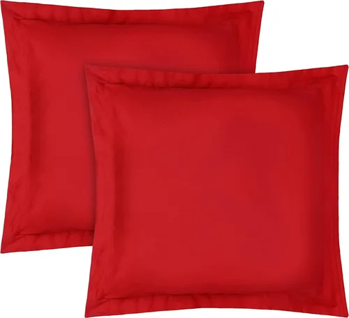 Vista 18 de Euro Sham Covers - Juego de 2 fundas de almohada de 24 x 24 pulgadas, color negro, 600 hilos, 100% algodón egipcio, paquete de 2 fundas de almohada