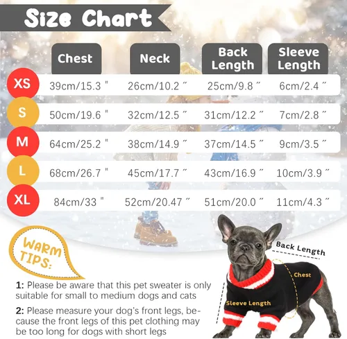 Vista 2 de FUAMEY Sudadera para Perro, Suéteres de Invierno para Perro, Ropa Cálida para Perro, Chaleco para Perro, Sudadera Gruesa para Cachorro, Suéter