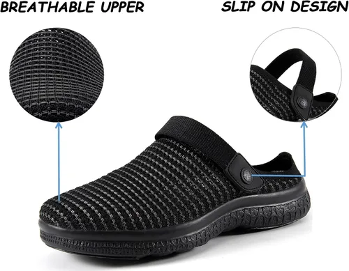 Vista 4 de Zuecos de jardín para hombre y mujer, zapatos de jardín de verano, sandalias transpirables para el hogar, zapatos para interiores y exteriores