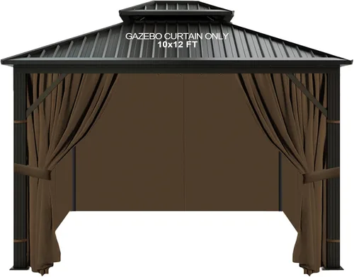 Vista 21 de slashome - Cortinas impermeables para gazebo de 10'x10', para exteriores, negras, universales, de repuesto, 4 paneles, paredes laterales