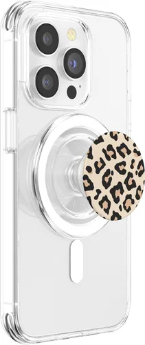 Vista 4 de PopSockets PopGrip con estampado de leopardo: agarre intercambiable para teléfonos y tabletas PopSockets MagSafe PopGrip para iPhone