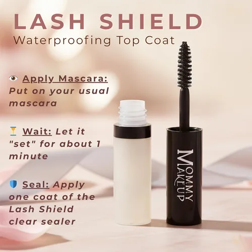 Vista 2 de Mommy Makeup - Capa superior impermeabilizante para máscara de pestañas y cejas Sweat-proof, Tear-proof, Waterproof, Smudge-proof Clear Mascara