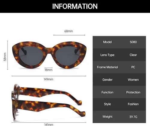 Vista 4 de YAMEIZE Lentes de sol vintage de gran tamaño con diseño de ojo de gato, montura gruesa, lindos lentes de sol ovalados para mujeres y hombres, tonos