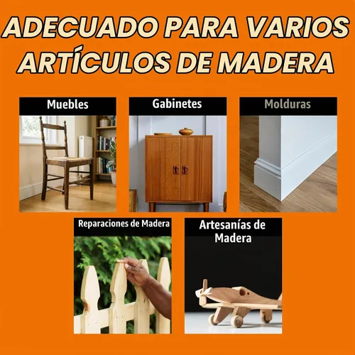 Vista 5 de Gorilla Pegamento para madera, proyectos de carpintería para interiores y exteriores, pintable, lijable, resistente a la humedad, sujeción