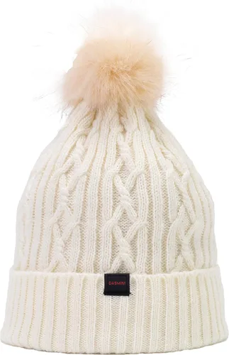 Vista 6 de Sombreros de invierno para mujer, gorro de punto con forro polar cálido, pompón de piel sintética extraíble