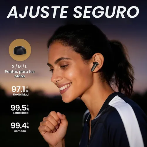 Vista 5 de Auriculares inalámbricos 5.4 Bluetooth 100H Auriculares Bluetooth Auriculares con cancelación activa de ruido, auriculares intrauditivos con 4