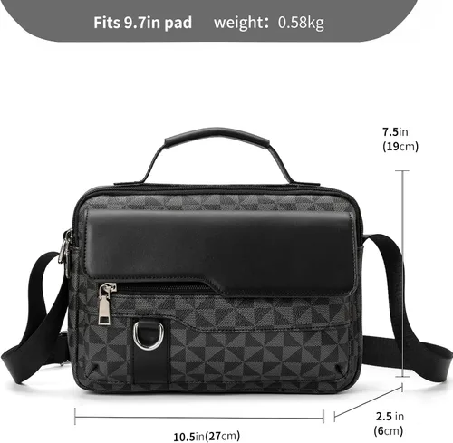 Vista 3 de XIKIBEA Bolso cruzado para hombre, bolso de hombro para hombre para ir al trabajo, bolso de viaje Bolso de trabajo para hombre pequeño