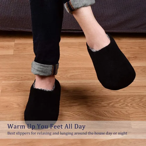 Vista 6 de Panda Bros Calcetines para hombre con parte inferior antideslizante, calcetines cálidos con pinzas para hombres, pantuflas peludas para la casa