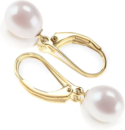 Vista 3 de PAVOI - Aretes de perlas cultivadas de agua dulce de calidad AAA+, aretes de perlas con palanca posterior de agarre