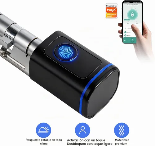 Vista 4 de Cerraduras de puerta inteligentes Huella dactilar IC Tarjeta clave Aplicación de teléfono celular Cerraduras electrónicas inteligentes para el hogar