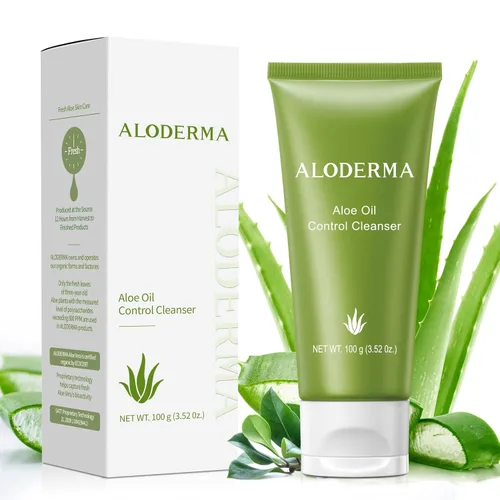Vista 9 de Aloderma Jabón facial iluminador de piel con 77% aloe vera orgánico, limpiador diario iluminador natural con regaliz para piel radiante, limpiador