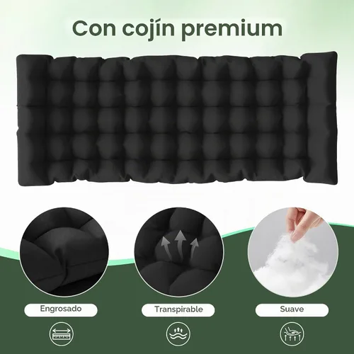 Vista 9 de Silla de gravedad cero de gran tamaño, plegable, reclinable, acolchada Negro XG