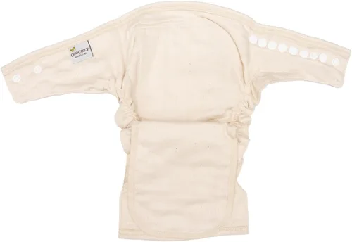 Vista 4 de Osocozy Pañal de tela ajustable de dos tamaños, suave, duradero y absorbente, 100% algodón, tejido de pájaro. Cierres a presión fáciles de usar.