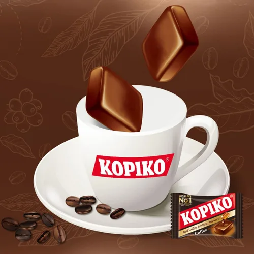 Vista 5 de Kopiko Caramelo de café – Caramelo duro de Indonesia con extracto de café real – Un impulso satisfactorio para la energía sobre la marcha