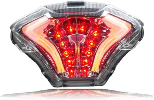 Vista 2 de CLARO Color FIT YAMAHA MT03 MT-25 MT-07 FZ-07 YZF-R3 YZF-R25 MX King 150 Señales de giro de luz trasera con guía de luz e-Mark encendido