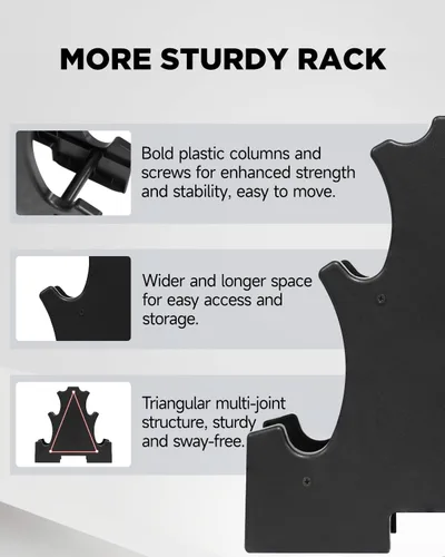 Vista 4 de Dumbbell Sets With Rack - 5/15/20/25/36lb Dumbbells Pair Hand Weights Set of 2 - Easy Grip - Arm Weights for Strength Training Workouts Fitness