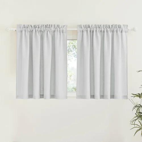 Vista 103 de RYB HOME - Cortinas de lino texturizado semitranslúcidas, privacidad media, filtro de luz, decoración de ventana para dormitorio/baño/sala de estar