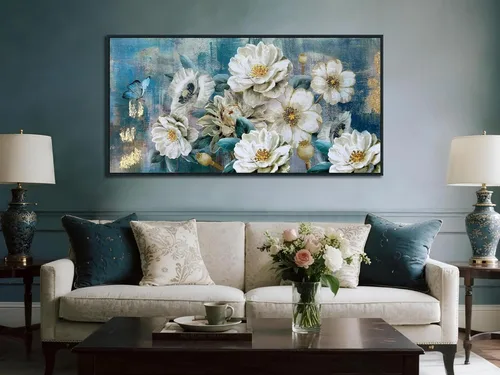 Vista 12 de Arjun Lienzo decorativo para pared, diseño de lago y montaña, cielo, naturaleza, paisaje, barco, ilustración, pintura escénica moderna, enmarcada