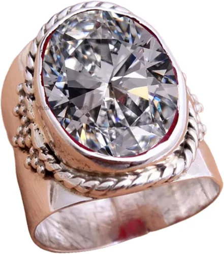 Vista 10 de Anillo de plata de ley 925 con piedras preciosas ovaladas auténticas, hecho a mano, hermoso regalo de Navidad para ella