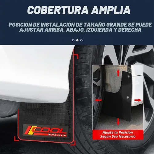 Vista 4 de Guardabarros Universales para Barro que se Adaptan a la Mayoría de SUVs/MPVs, No SUVs de Tamaño Completo - Juego de 4 Piezas de Guardabarros