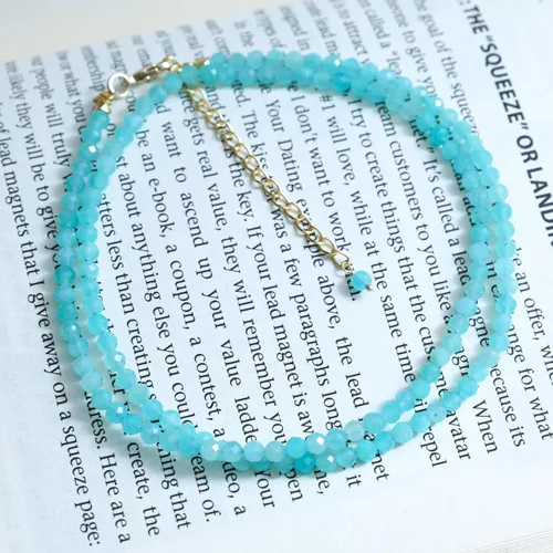 Vista 28 de Gempires - Collar de cuentas de piedras naturales hechas a mano, joyería de cristal hipoalergénica de 20 pulgadas, chapado en oro, joyería de moda