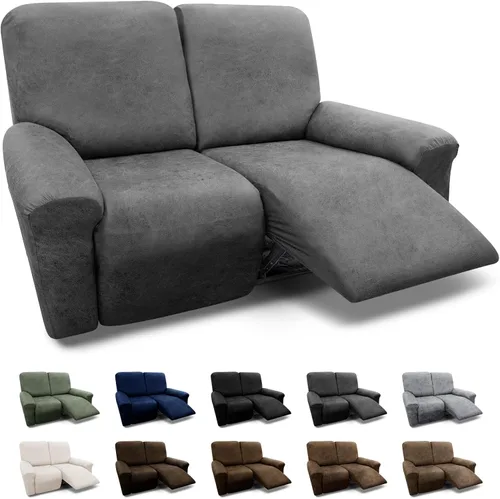Vista 27 de Fundas para Sillón de 2 Piezas con Cojín en T, Fundas de Aspecto de Cuero para Sofá, Fundas para Sillas, Protector de Muebles Elástico, Funda