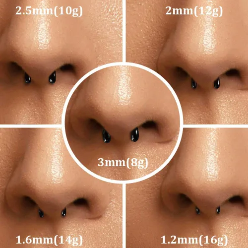 Vista 2 de 4 piezas de retenedor de tabique de vidrio 16G 14G 12G 10G 8G, 2 piezas negro y 2 piezas transparente en forma de U con anillos en O para trabajo