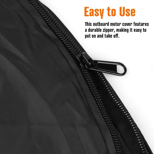 Vista 3 de iCOVER - Fundas para motor fuera de borda, cubierta de motor de barco remolcable impermeable, tela Oxford resistente con cremallera, se adapta a