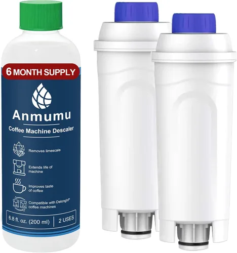 Vista 8 de Anmumu Delonghi* Kit de descalcificación compatible con 1 paquete de repuesto de filtro de café, incluye solución de descalcificación (6.8 fl oz)