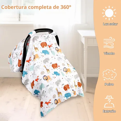 Vista 5 de ManFaiSky - Funda de asiento de coche para bebé, fundas suaves para asiento de automóvil para bebé, funda de lactancia multiusos y toldo