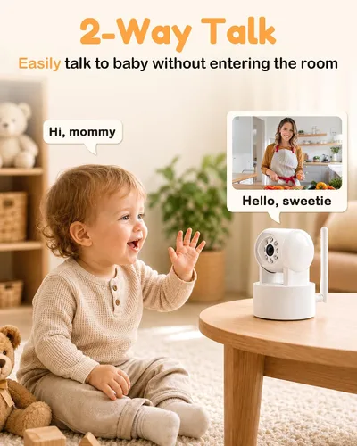 Vista 6 de 1080P Baby Monitor with 2 Cameras: HD Day & Night See 2 Kids' Faces Clearly