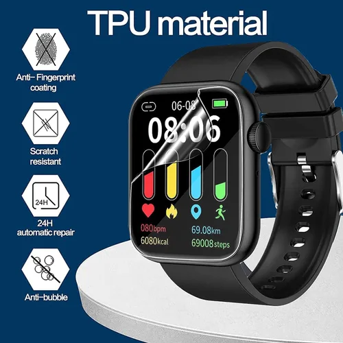 Vista 2 de Lamshaw Protector de pantalla compatible con Jdcrsj Smart Watch, [6 unidades] Película transparente de TPU de cobertura completa compatible