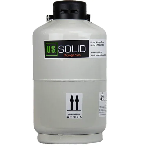 Vista 2 de U.S. SOLID Contenedor criogénico de 10 L, depósito tipo tanque de nitrógeno líquido LN2 con correas, 6 envases