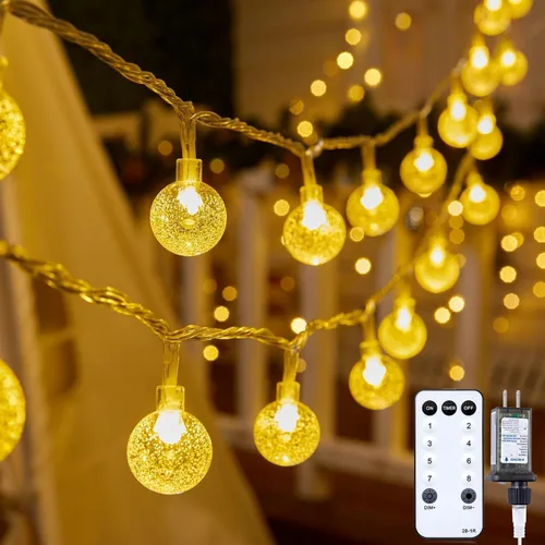Vista 13 de Minetom Luces de Cadena de Estrellas para Dormitorio - 33 pies Luces de Cadena de Estrellas que Cambian de Color con Enchufe, con Control Remoto