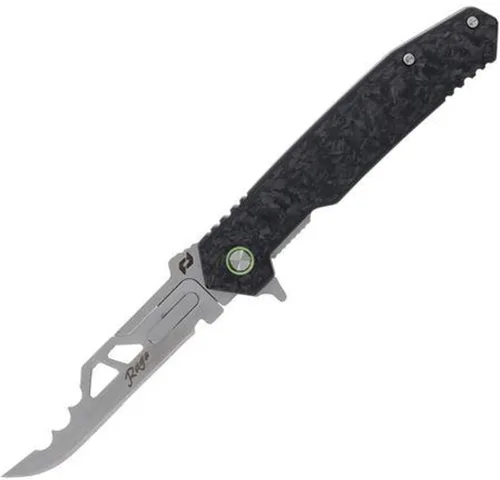 Vista 6 de Schrade Enrage Phantom Cuchillo de hoja reemplazable con mango de fibra de carbono, clip de bolsillo y bloqueo de marco para EDC, transporte diario