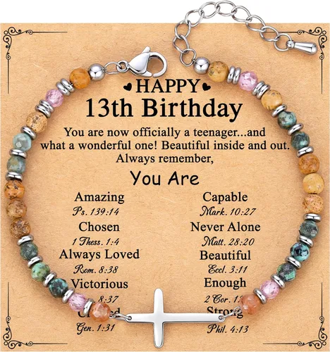 Vista 20 de TONY & SANDY Pulsera de cruz cristiana para mujer, regalo de San Valentín para ella, regalo de confirmación de bautismo, Pascua, regalo único