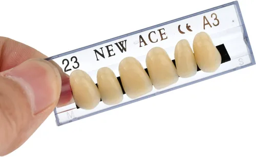 Vista 5 de 168 piezas dentales de resina sintética dentales dentales 3 juegos de dientes falsos 23 A3 sombra superior inferior dental para dientes de terror