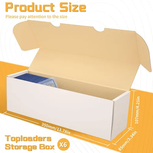 Vista 2 de Caja de almacenamiento de tarjetas coleccionables para toploader, caja de almacenamiento de tarjetas de béisbol, 6 cajas de almacenamiento