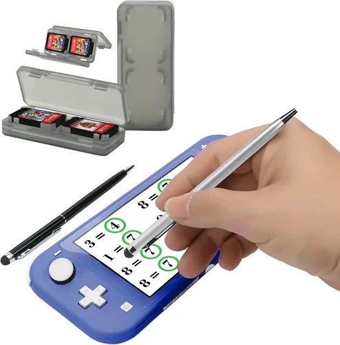 Vista 8 de Switch Lite - Kit de accesorios con funda de transporte de TPU con protector de pantalla, base de carga, soporte de juego, funda para tarjetas