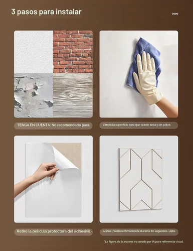 Vista 6 de Paneles acústicos, paneles de pared acústicos autoadhesivos, 12 piezas Chevron Peak - Blanco pálido