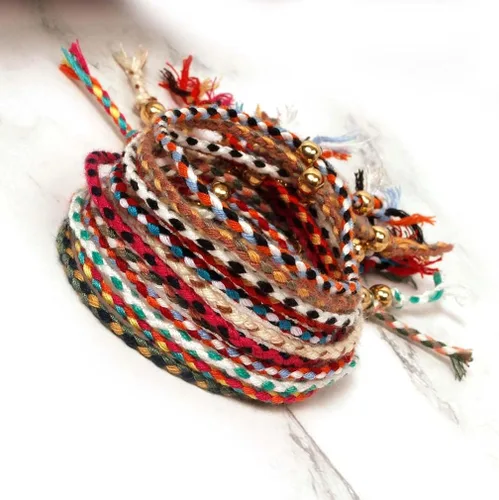 Vista 4 de MYANAIL Juego de pulseras coloridas de cuerda trenzada para adolescentes, niñas, mujeres, joyería de amistad, alambre retráctil, juego de pulseras