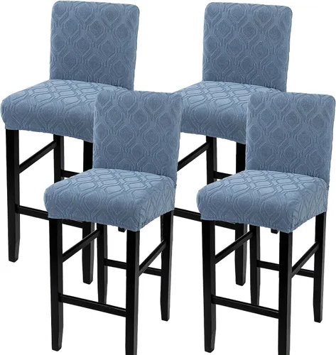Vista 35 de SearchI Juego de 2 fundas para taburetes de bar, fundas de asiento de taburete elásticas y lavables, fundas para sillas de altura de mostrador