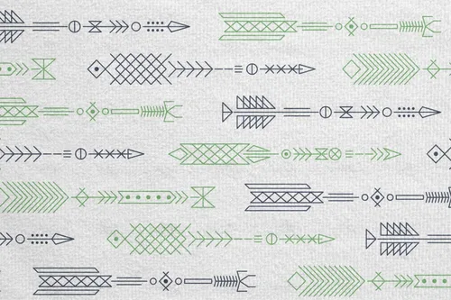 Vista 5 de Lunarable Toalla de yoga tribal, diseño cultural de flechas tradicionales, antideslizante, absorbente del sudor, para yoga, pilates, 25 x 70