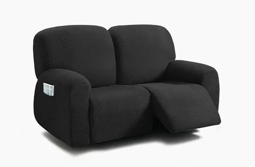 Vista 38 de ULTICOR Fundas jacquard para sofá reclinable de 8 piezas, fundas elásticas para sofá reclinable de 3 cojines, gruesas, suaves y lavables (estilo 3)
