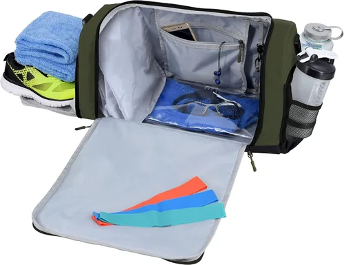 Vista 3 de Ultimate Gym Bag 2.0 La bolsa de lona duradera diseñada por Crowdsource con 10 compartimentos óptimos que incluyen bolsa resistente al agua