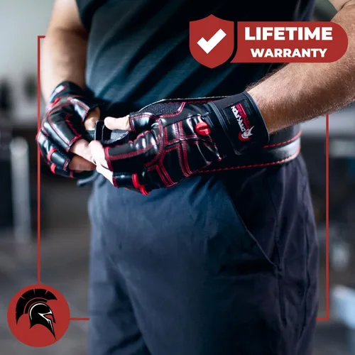 Vista 7 de Guantes de entrenamiento para levantamiento de pesas, guantes de gimnasio para levantamiento de pesas para hombres y mujeres, para entrenamientos
