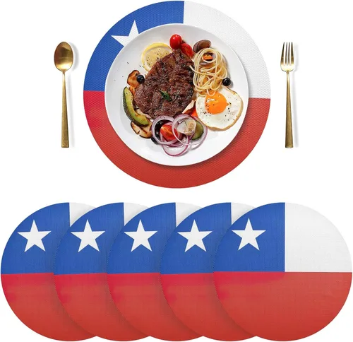 Vista 31 de Aruba Flag Round Table Placemats 15 Inch, Seasonal Table Mats Modern Place Mats for Dining, Kitchen, Parties, Camping